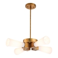 Elstead - Hanglamp met stang KRISTY 4xE27/40W/230V koperkleurig