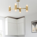 Elstead - Hanglamp met stang MARVELE 8xE14/40W/230V goudkleurig