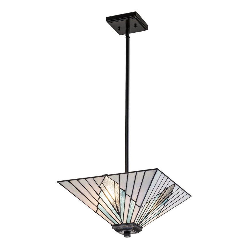 Elstead - Hanglamp met stang Tiffany ALDERLEY 2xE27/60W/230V