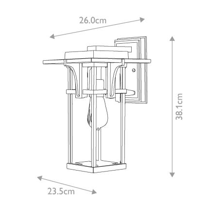Elstead HK-MANHATTAN2-M - Wandlamp voor buiten MANHATTAN 1xE27/100W/230V IP44