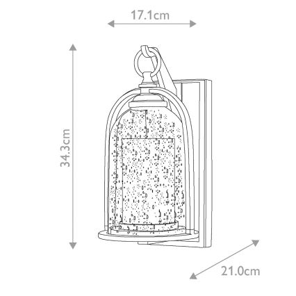 Elstead HK-QUINCY-S - Wandlamp voor buiten QUINCY 1xE27/100W/230V IP44