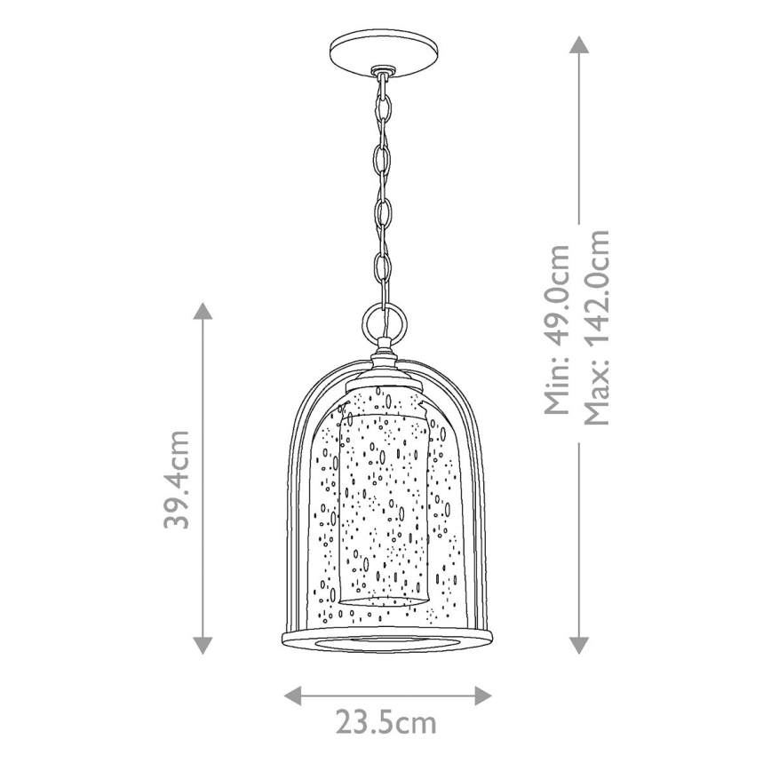 Elstead HK-QUINCY8-M - Hanglamp voor Buiten QUINCY 1xE27/100W/230V IP23