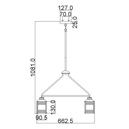 Elstead KL-ASHLANDBAY-5P - Hanglamp voor Buiten ASHLAND 5xE27/60W/230V IP44