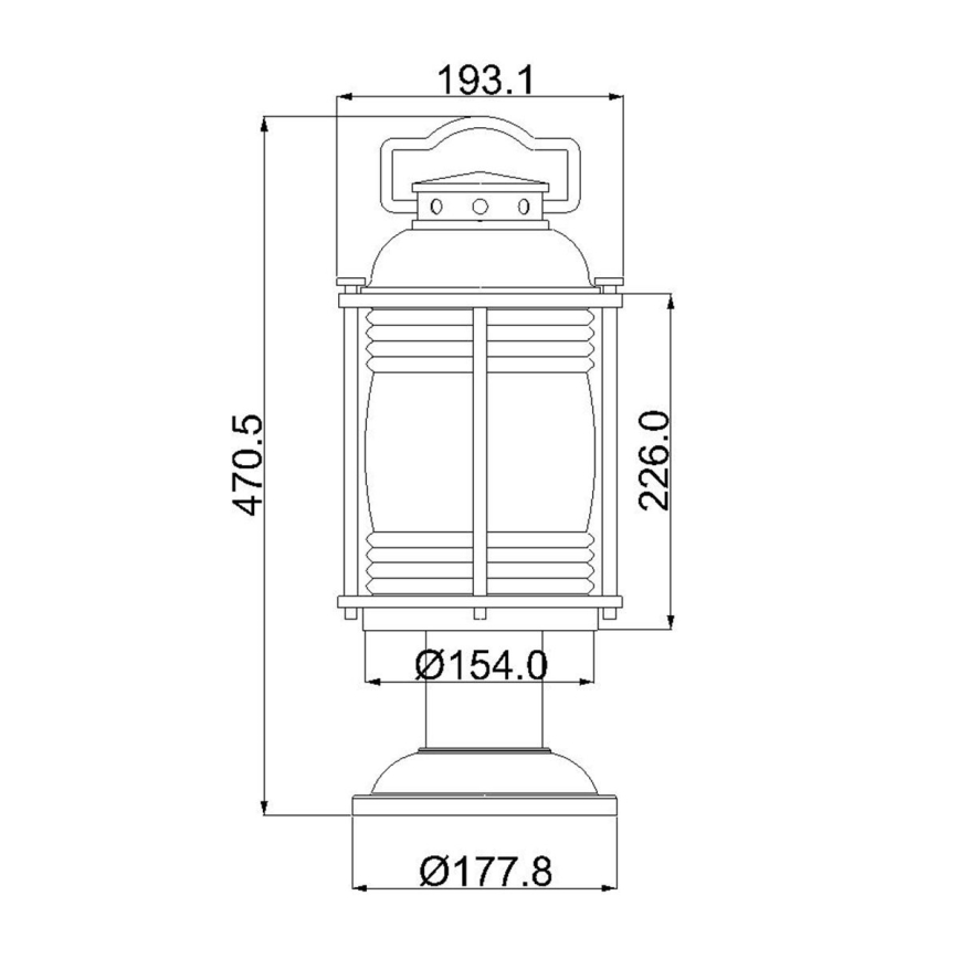 Elstead KL-ASHLANDBAY3-M - Buitenlamp ASHLAND 1xE27/60W/230V IP44