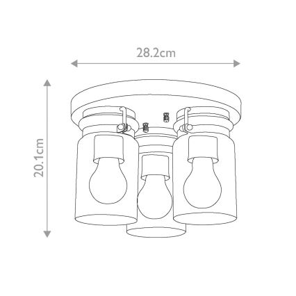Elstead KL-BRINLEY-F-NI - Plafondlamp BRINLEY 3xE27/60W/230V mat chroom