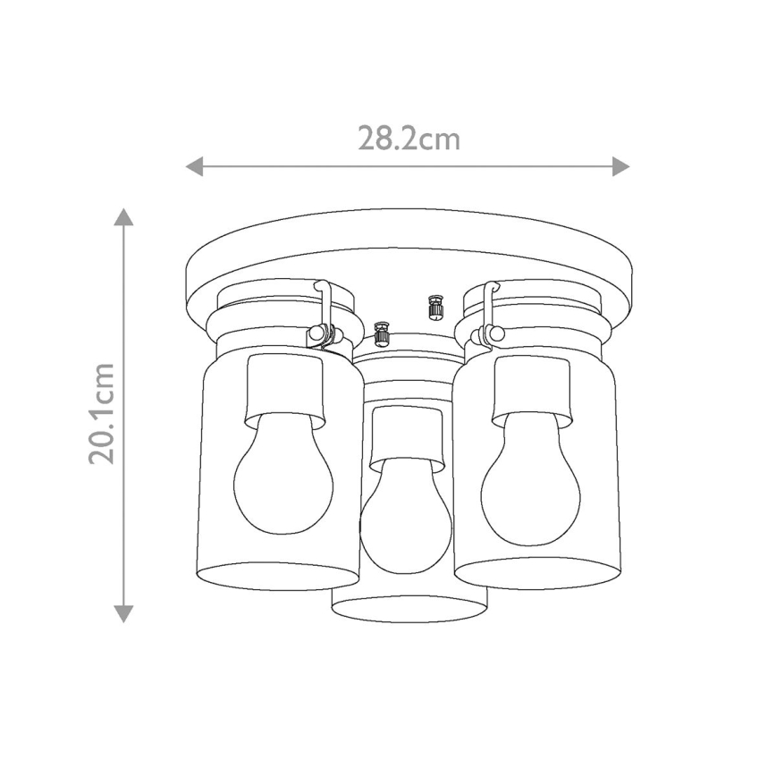 Elstead KL-BRINLEY-F-NI - Plafondlamp BRINLEY 3xE27/60W/230V mat chroom