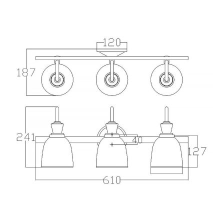 Elstead KL-CORA3-BATH - LED Badkamer wandlamp CORA 3xG9/3W/230V IP44