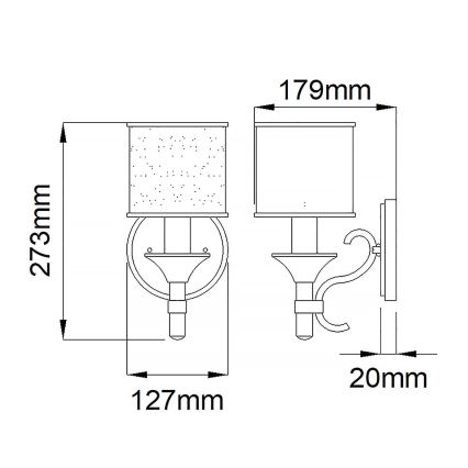 Elstead KL-LACEY1-MB - Wandlamp LACEY 1xE14/60W/230V