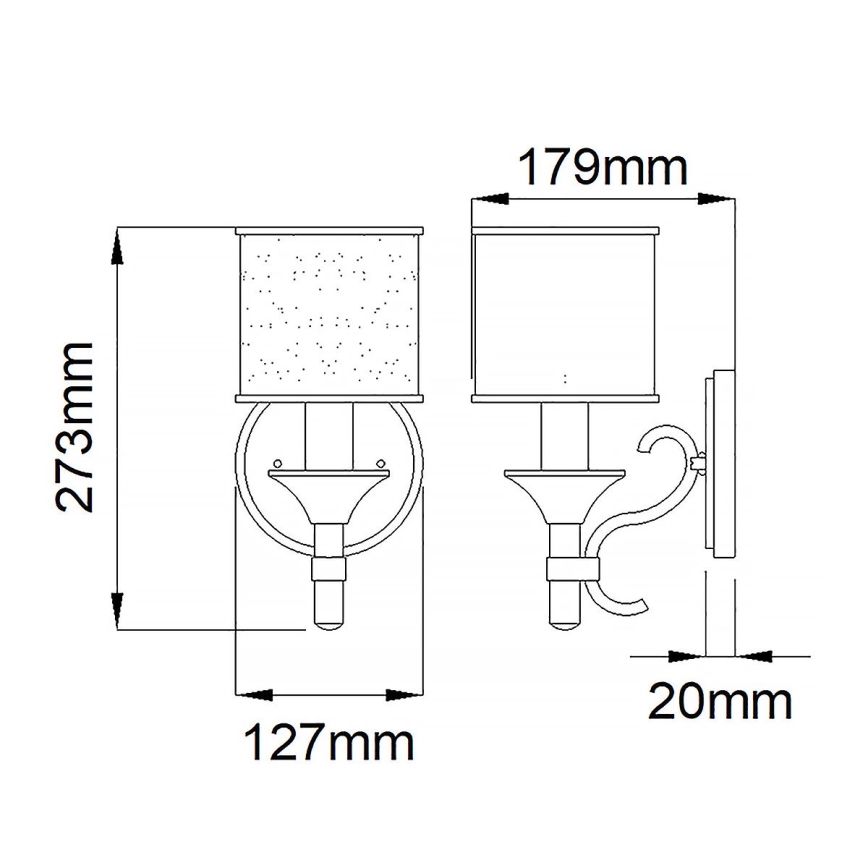 Elstead KL-LACEY1-MB - Wandlamp LACEY 1xE14/60W/230V