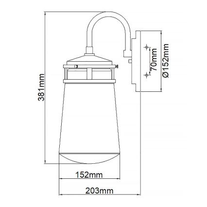 Elstead - Wandlamp voor buiten LYNDON 1xE27/100W/230V IP44