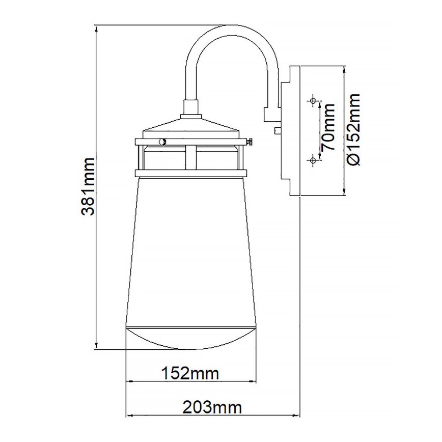Elstead - Wandlamp voor buiten LYNDON 1xE27/100W/230V IP44