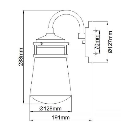 Elstead KL-LYNDON2-S-AZ - Wandlamp voor buiten LYNDON 1xE27/75W/230V IP44