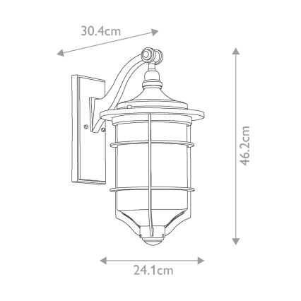 Elstead KL-ROYAL-MARINE2-M - Wandlamp voor buiten ROYAL 1xE27/60W/230V IP44