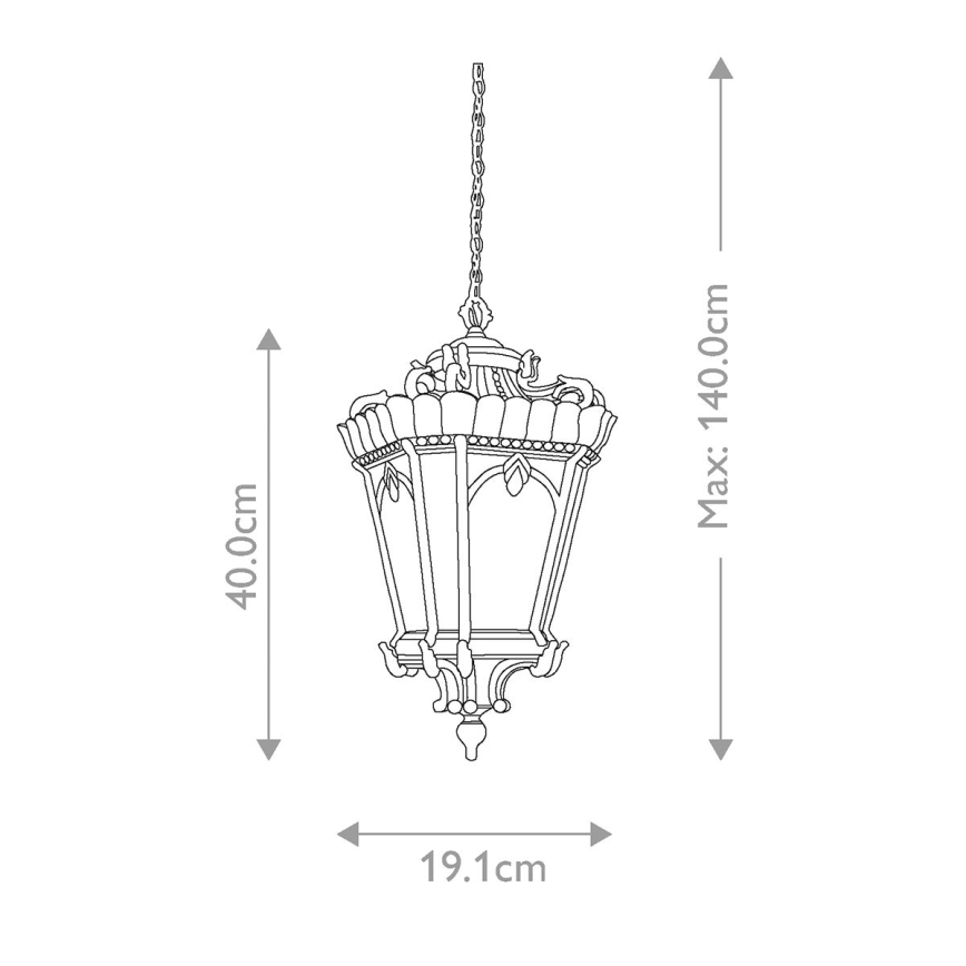 Elstead KL-TOURNAI8-M - Hanglamp voor buiten TOURNAI 1xE27/100W/230V IP23