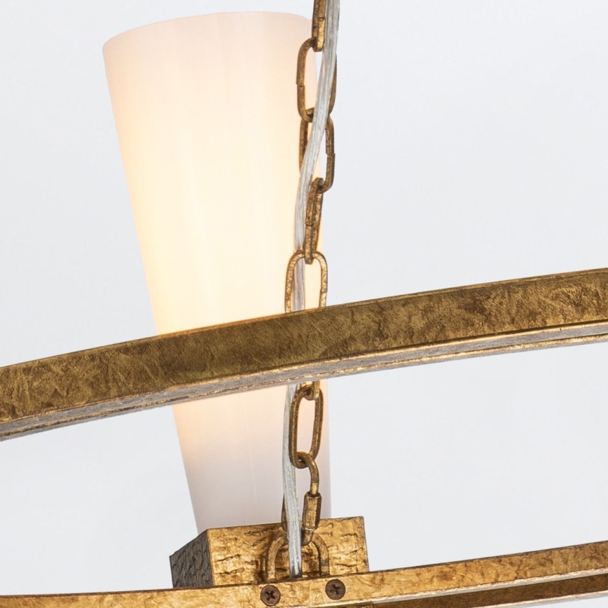 Elstead - Hanglamp met stang KRISTY 4xE27/40W/230V koperen