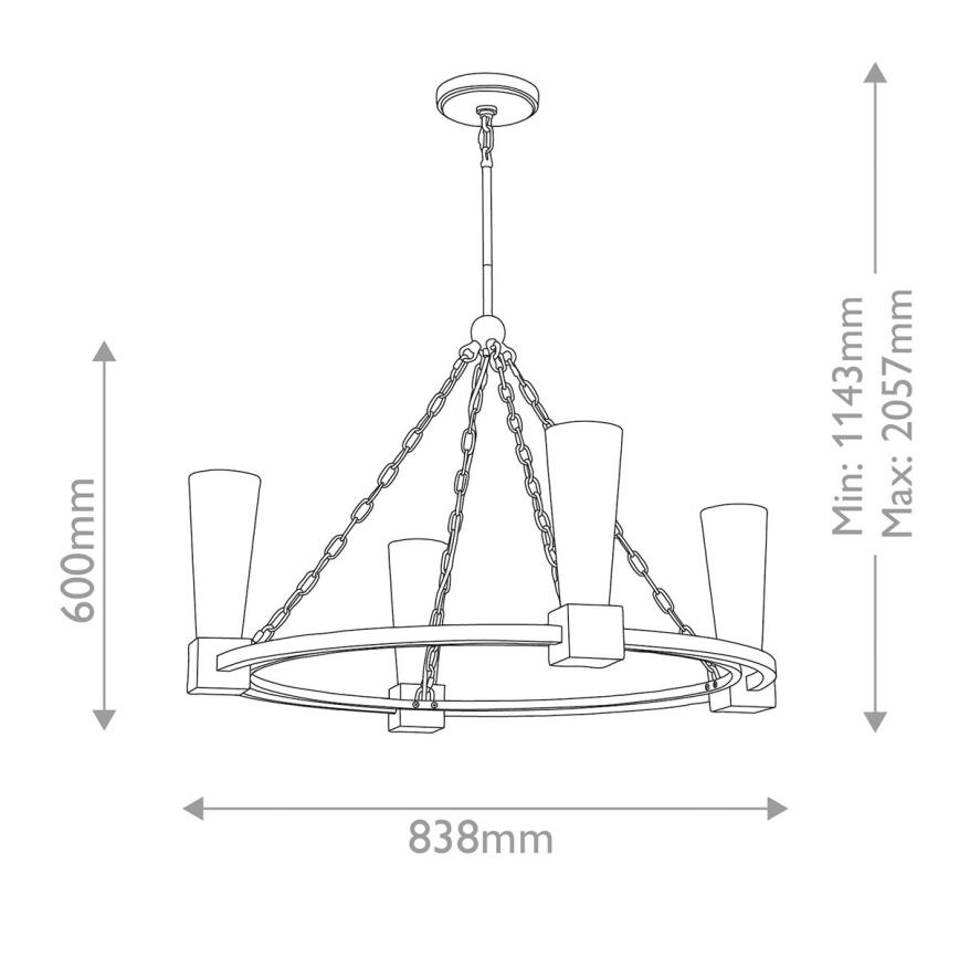 Elstead - Hanglamp met stang KRISTY 4xE27/40W/230V koperen