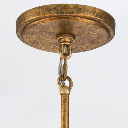 Elstead - Kroonluchter op stang KRISTY 5xE27/40W/230V koperen