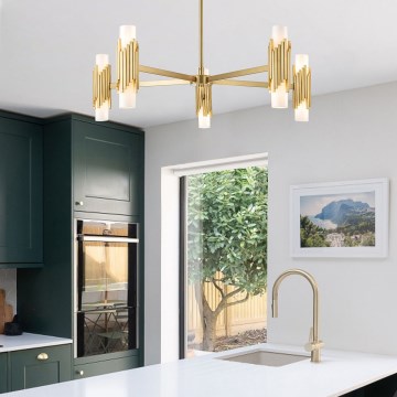 Elstead - Kroonluchter aan stang MARVELE 10xE14/40W/230V goud