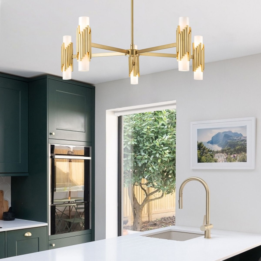 Elstead - Kroonluchter aan stang MARVELE 10xE14/40W/230V goud