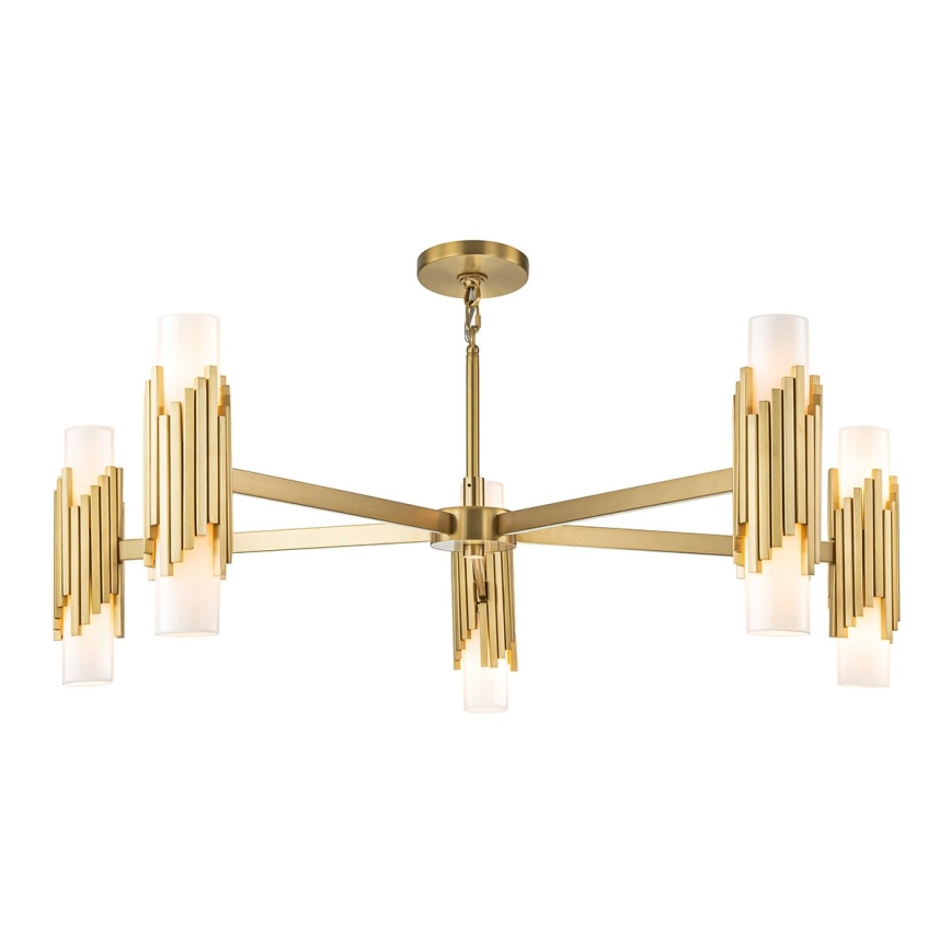 Elstead - Kroonluchter aan stang MARVELE 10xE14/40W/230V goud