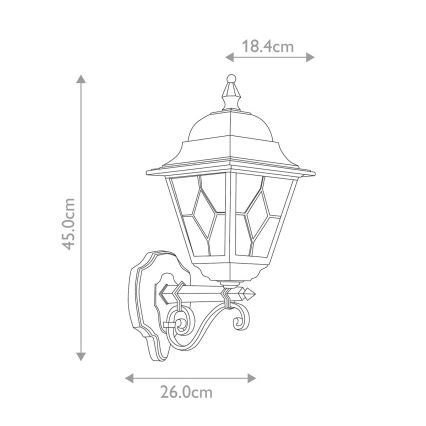 Elstead NR1-BLK - Wandlamp voor buiten NORFOLK 1xE27/100W/230V IP43