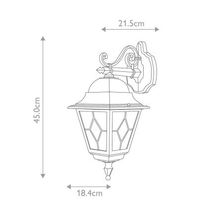 Elstead NR2-BLK - Wandlamp voor buiten NORFOLK 1xE27/100W/230V IP43