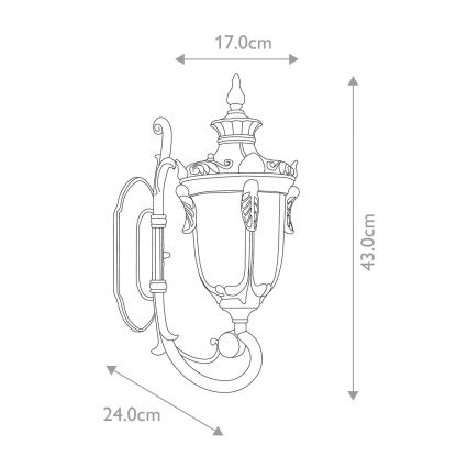 Elstead - Wandlamp voor buiten PHILADELPHIA 1xE27/60W/230V IP44