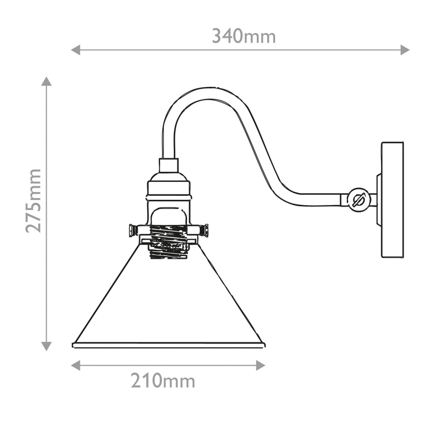 Elstead PV1-AB-MB - Wandlamp PROVENCE 1xE27/60W/230V goud/zwart