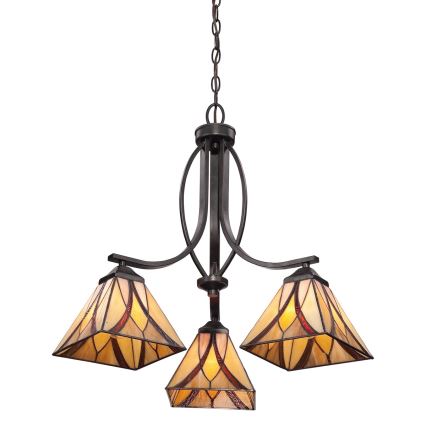 Elstead QZ-ASHEVILLE3 - Hanglamp aan een ketting ASHEVILLE 3xE27/60W/230V