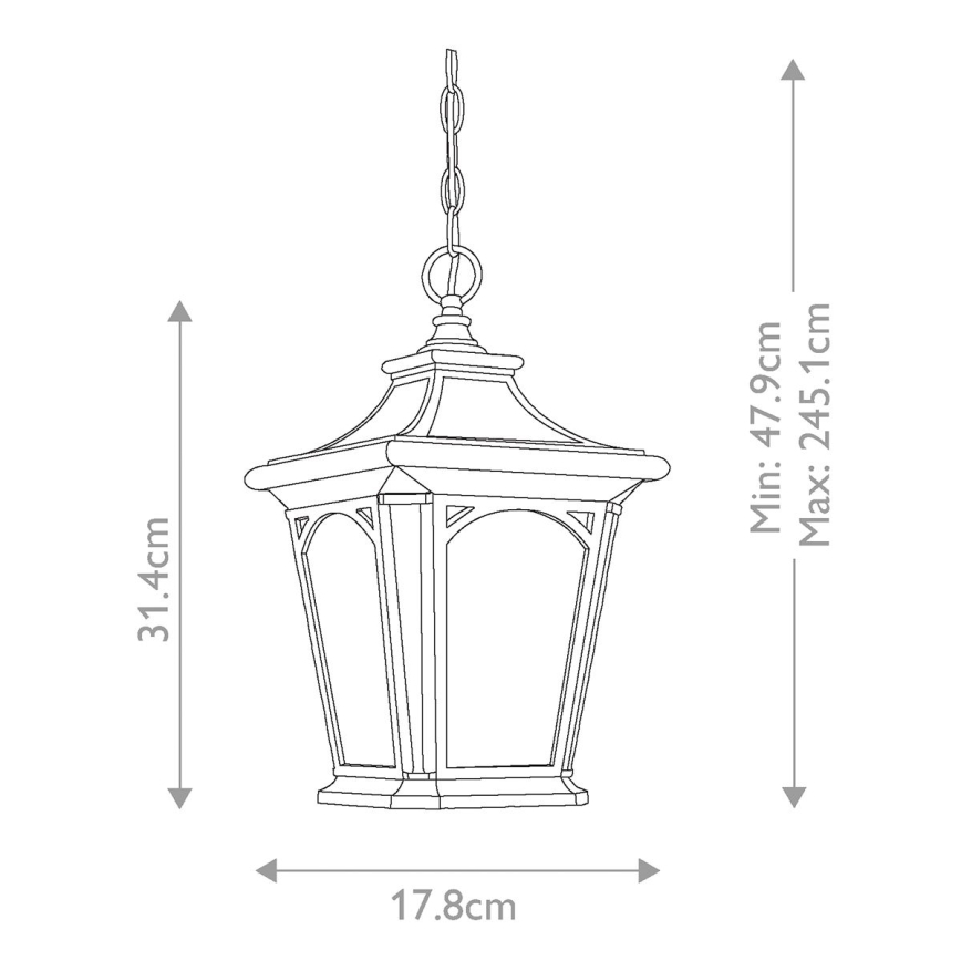 Elstead QZ-BEDFORD8-S - Hanglamp voor Buiten BEDFORD 1xE27/60W/230V IP44