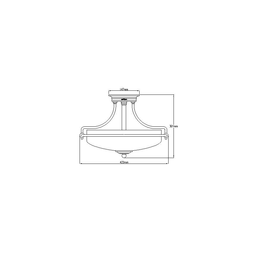 Elstead - Bevestigde hanglamp GRIFFIN 3xE27/100W/230V glanzend chroom