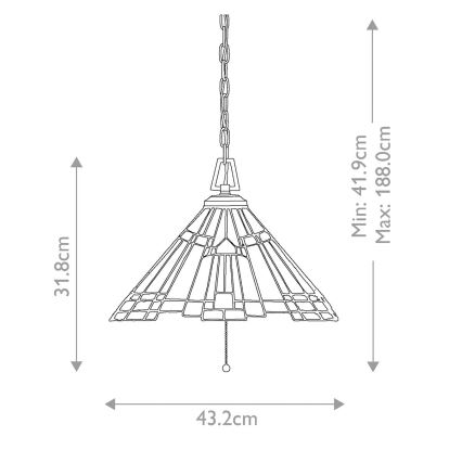 Elstead - Kroonluchter met ketting Tiffany INGLENOOK 3xE27/60W/230V