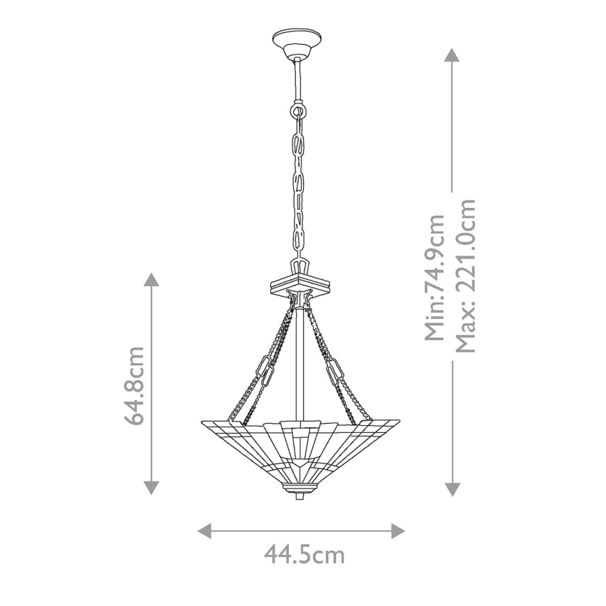 Elstead QZ-INGLENOOK-P-B - Hanglamp aan een ketting INGLENOOK 3xE27/100W/230V
