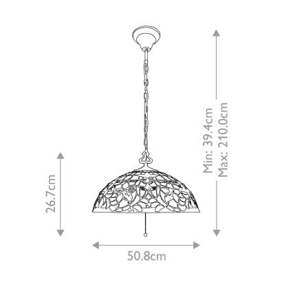 Elstead QZ-KAMI-P - Hanglamp aan een ketting KAMI 3xE27/60W/230V