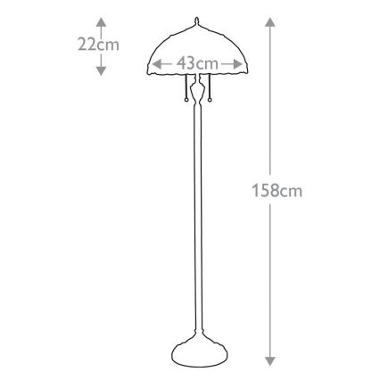 Elstead QZ-LARISSA-FL - Vloerlamp LARISSA 2xE27/100W/230V