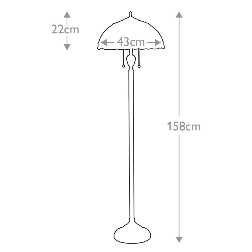 Elstead QZ-LARISSA-FL - Vloerlamp LARISSA 2xE27/100W/230V