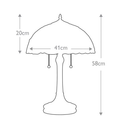Elstead QZ-LARISSA-TL - Tafellamp LARISSA 2xE27/60W/230V