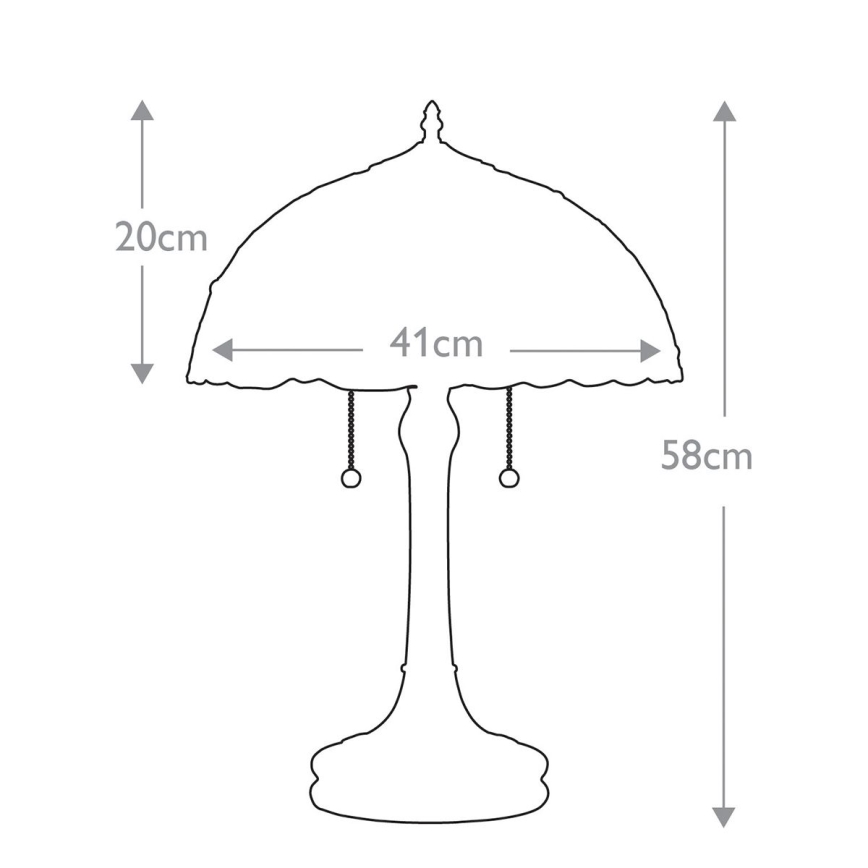 Elstead QZ-LARISSA-TL - Tafellamp LARISSA 2xE27/60W/230V
