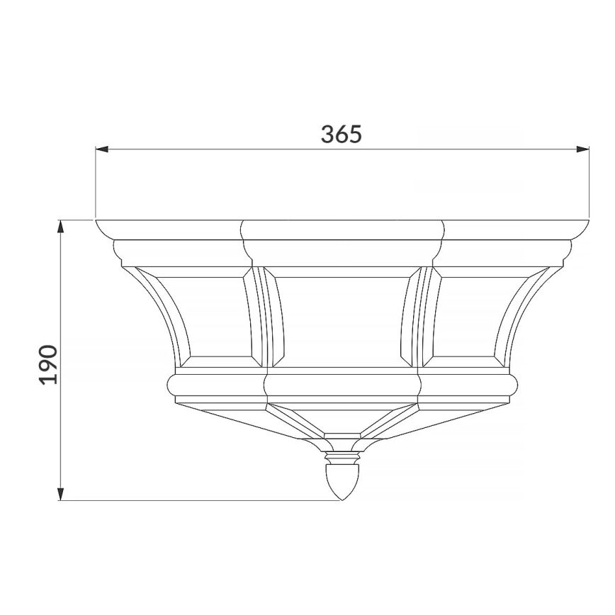 Elstead QZ-NEWBURY-F-PB - Plafondlamp voor buiten NEWBURY 3xE14/40W/230V IP44