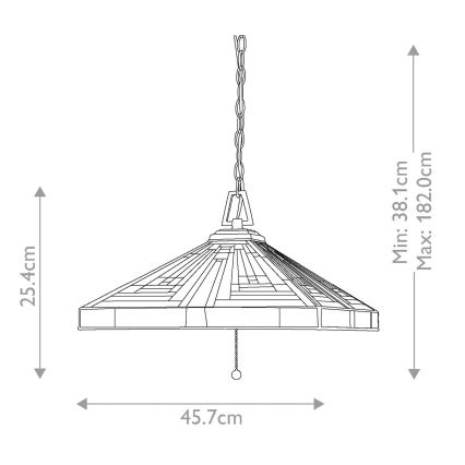 Elstead QZ-STEPHEN-3P - Hanglamp aan een ketting STEPHEN 3xE27/60W/230V