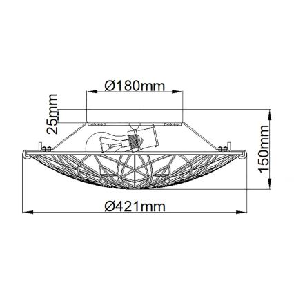Elstead QZ-VICTORY-SF - Plafondlamp VICTORY 2xE27/60W/230V