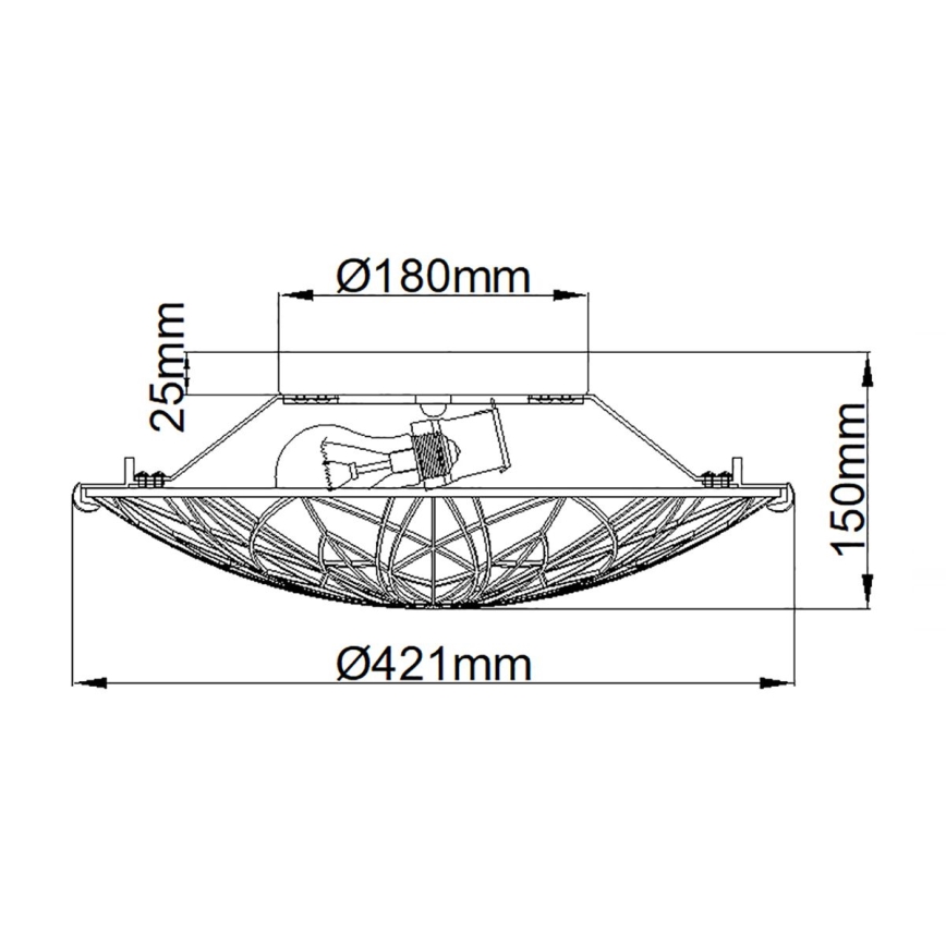 Elstead QZ-VICTORY-SF - Plafondlamp VICTORY 2xE27/60W/230V