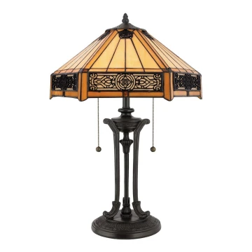 Elstead - Tafellamp INDUS 2xE27/60W/230V amberkleurig glas