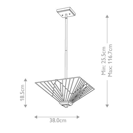 Elstead - Hanglamp met vaste pendel ALDERLEY 2xE27/60W/230V