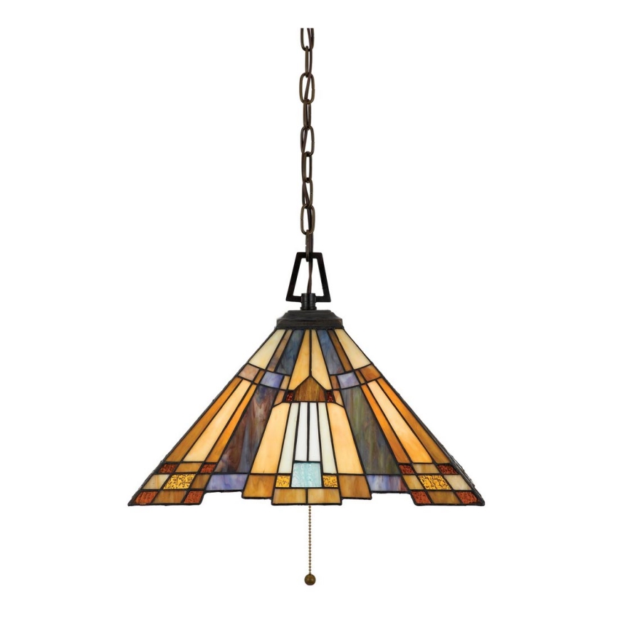 Elstead - Tiffany INGLENOOK kroonluchter met ketting 3xE27/60W/230V