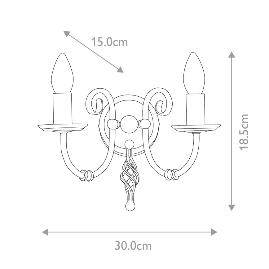 Elstead - Wandlamp ARTISAN 2xE14/60W/230V goud