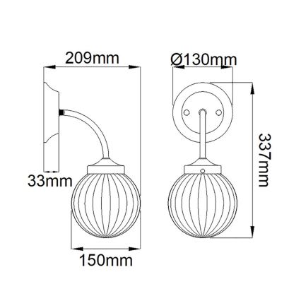 Elstead - Wandlamp COSMOS 1xE14/60W/230V wit/messing