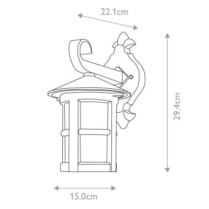 Elstead - Wandlamp voor buiten HEREFORD 1xE27/100W/230V IP43