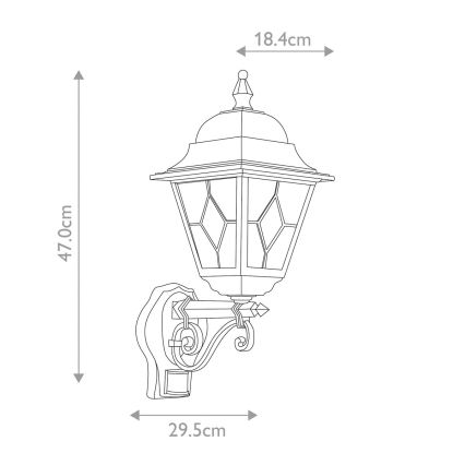 Elstead - Wandlamp voor Buiten NORFOLK 1xE27/100W/230V IP43