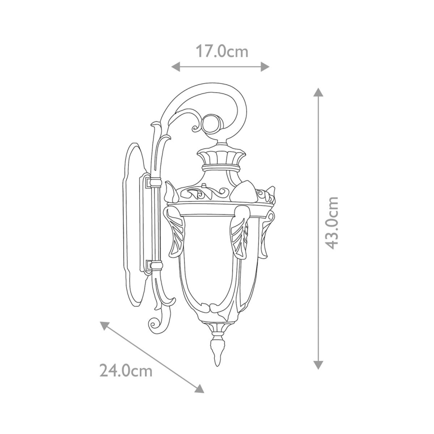 Elstead - Wandlamp voor buiten PHILADELPHIA 1xE27/100W/230V IP44